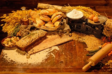Homemade baked goods on a table