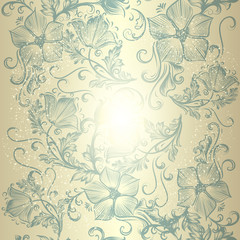 Floral seamless wallpaper pattern with flowers for design