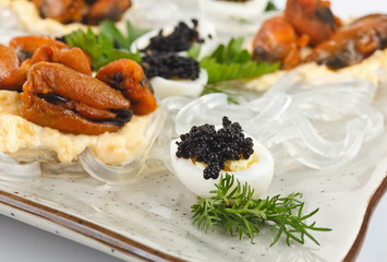 salad with mussels