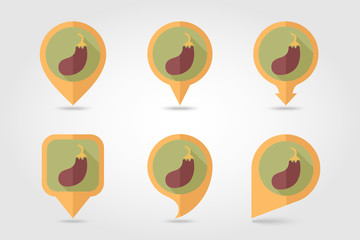 Eggplant flat icon with long shadow