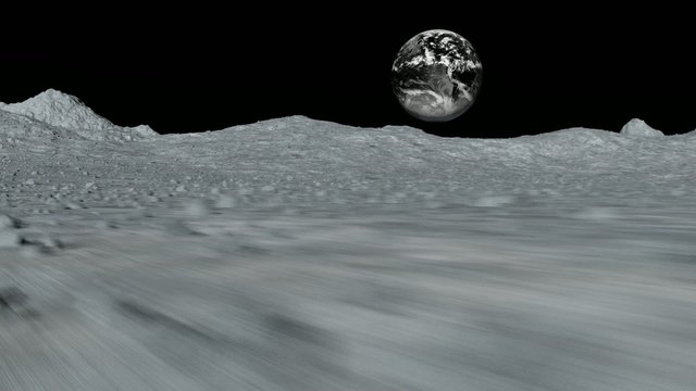 Tracking shot near the surface of the moon  - native version