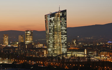 EZB Frankfurt am Main Nachts