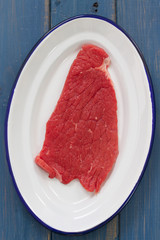 raw meat on dish