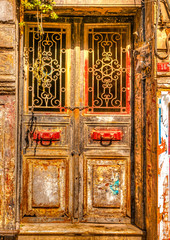 door of an old building at the center of Istanbul in Turkey. HDR