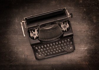 Top view of an old typewriter
