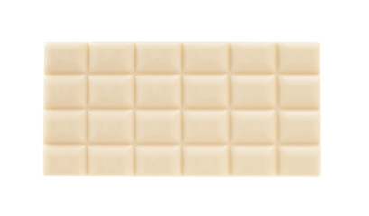 White chocolate bar, isolated on white