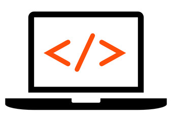Software developer laptop icon