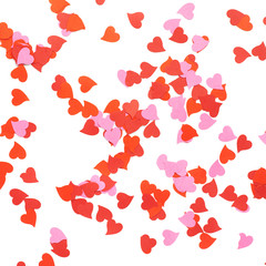 Heart shaped confetti composition