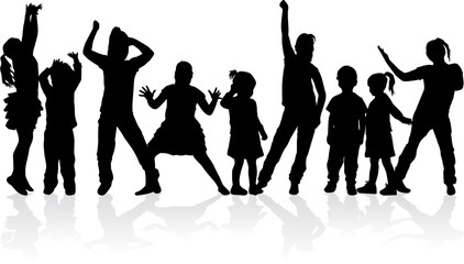 children silhouettes