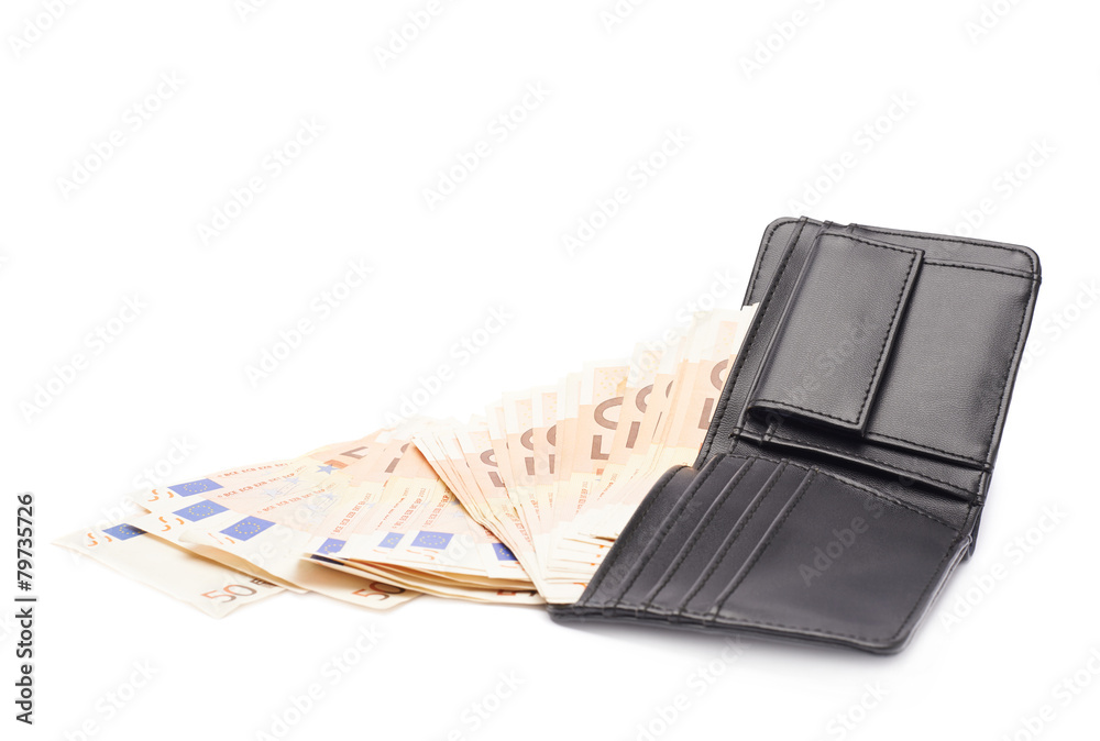 Canvas Prints Wallet full of money isolated