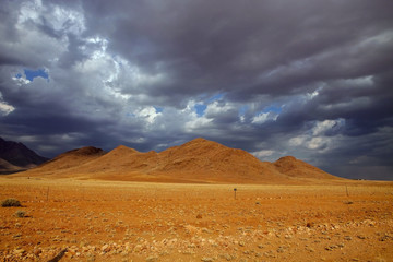 hilly landscape in northeastern Namibia