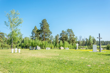 Fototapeta na wymiar German prisoners of war cemetery in the city Lezhnevo Ivanovo re