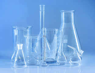 Chemical glassware. Chem laboratory.