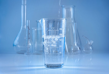 Chemical glassware. Chem laboratory.