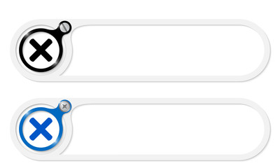 vector buttons with screw and multiplication symbol