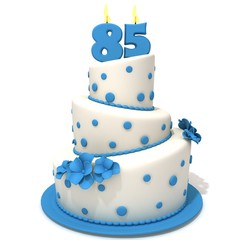 Birthday cake with number eighty five