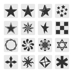 Star icon and symbols. Stock vector illustration.