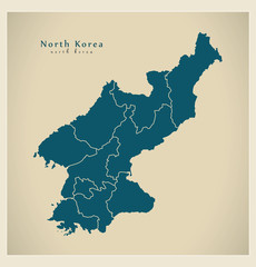 Modern Map - North Korea with provinces KP