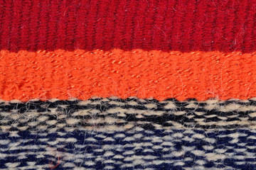 Striped hand woven fabric background
