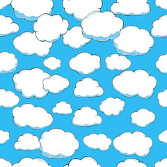 Seamless texture of beautiful clouds. Vector Illustration