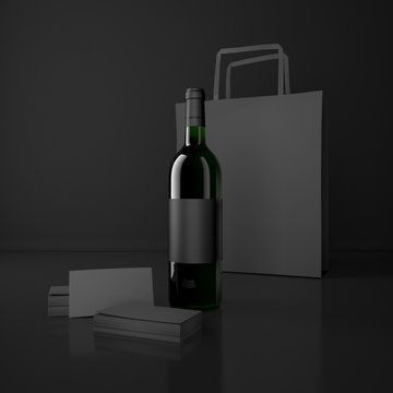 Wine and packing bags. High resolution.