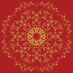 circular abstract pattern in Arabic style. Set