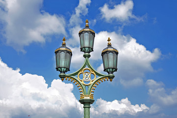 Fototapeta na wymiar Street lamp on Westminster Bridge. London, UK.