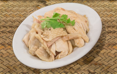 Steam chicken for eat with rice