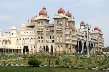 Fototapeta na wymiar The ancient Mysore palace on India