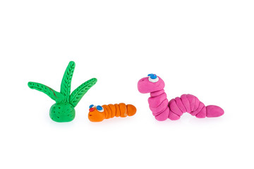 Worm and Earthworm from plasticine