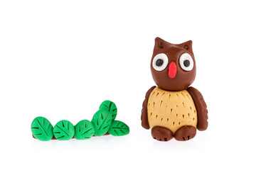 Owl made of plasticine