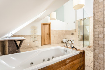 Vintage bathtub in a bathroom