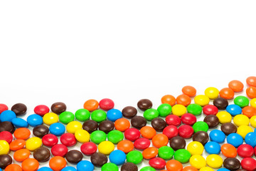 Fototapeta na wymiar Pile of colorful chocolate candy