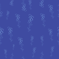 Seamless pattern of transparent bubbles on a blue background