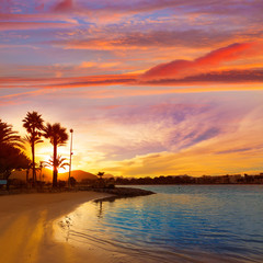 Alcudia Majorca at sunset on the beach Mallorca