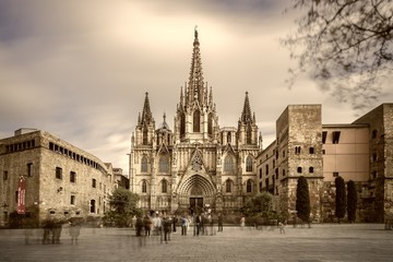 Fototapeta na wymiar The Barcelona cathedral, Catalonia, Spain
