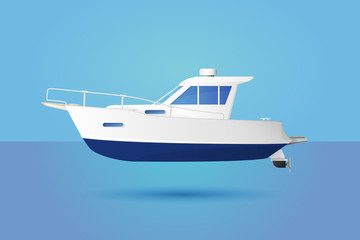 Naklejka premium Medium Motor Boat