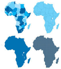Africa map with blue countries