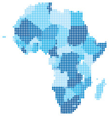 Fototapeta na wymiar Africa dotted blue