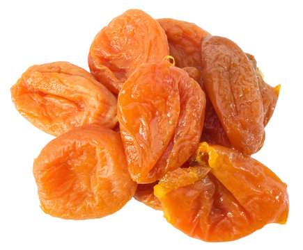 dried apricots isolated on the white background