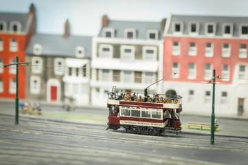 miniature model streetcar tram