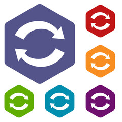 Synchronization rhombus icons