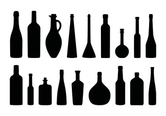 Flaschen Silhouetten Set