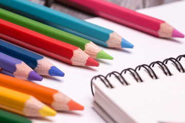 colorful crayons and pencils