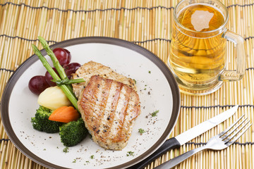 Pork Steak and beer