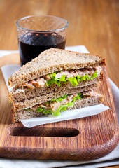 Tuna and brown bread sandwiches