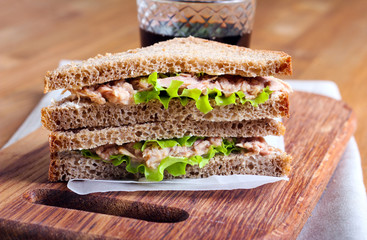 Tuna and brown bread sandwiches