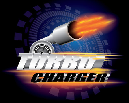 Turbocharger concept vector