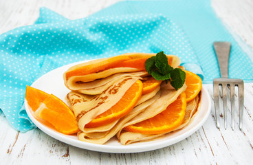 pancakes with orange