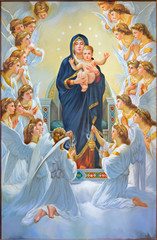 Bethlehem - The Madonna among angels - obrazy, fototapety, plakaty